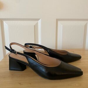 Franco Sarto Black Slingback Heels